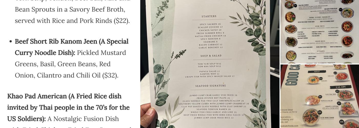 Good Catch | Thai Urban Bistro Menu