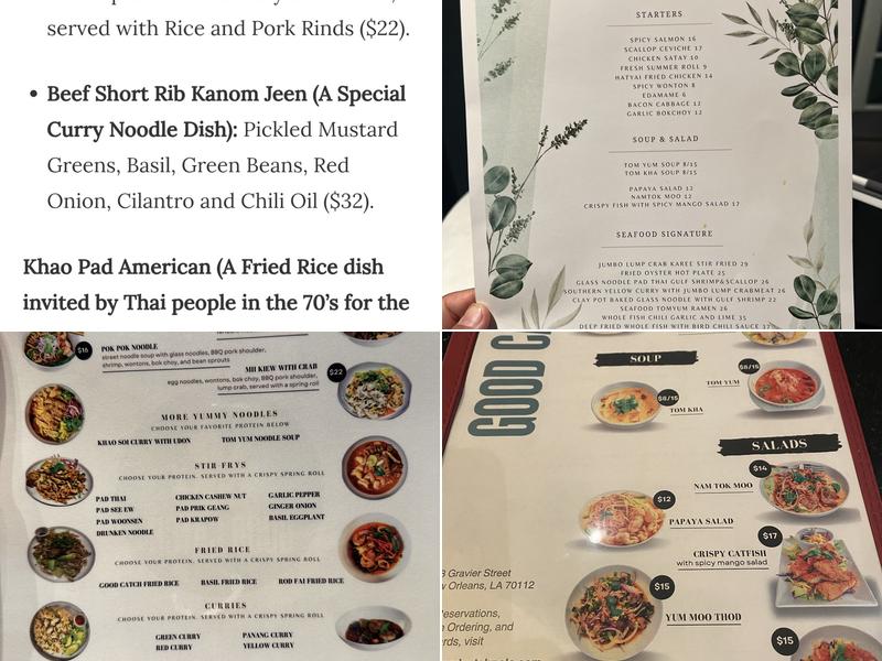 Good Catch | Thai Urban Bistro Menu