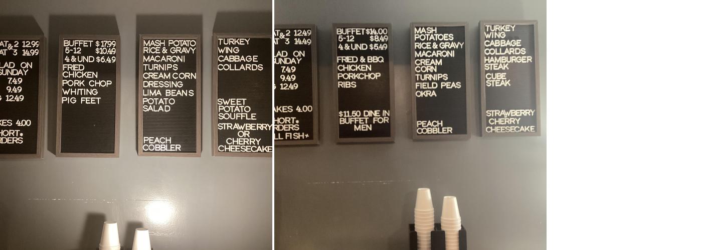 Kim’s Kitchen Menu