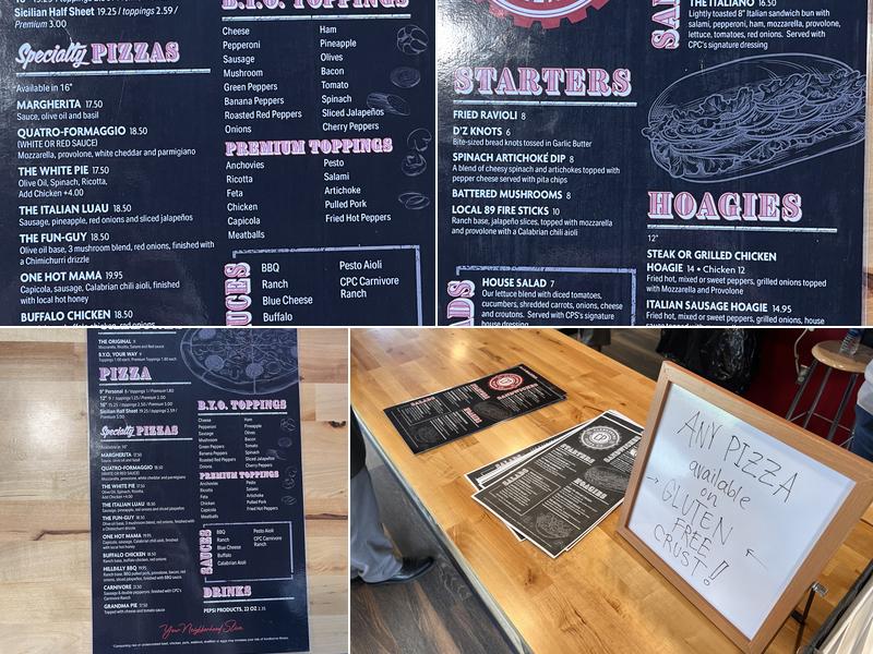 Clarksburg Pizza Company Menu