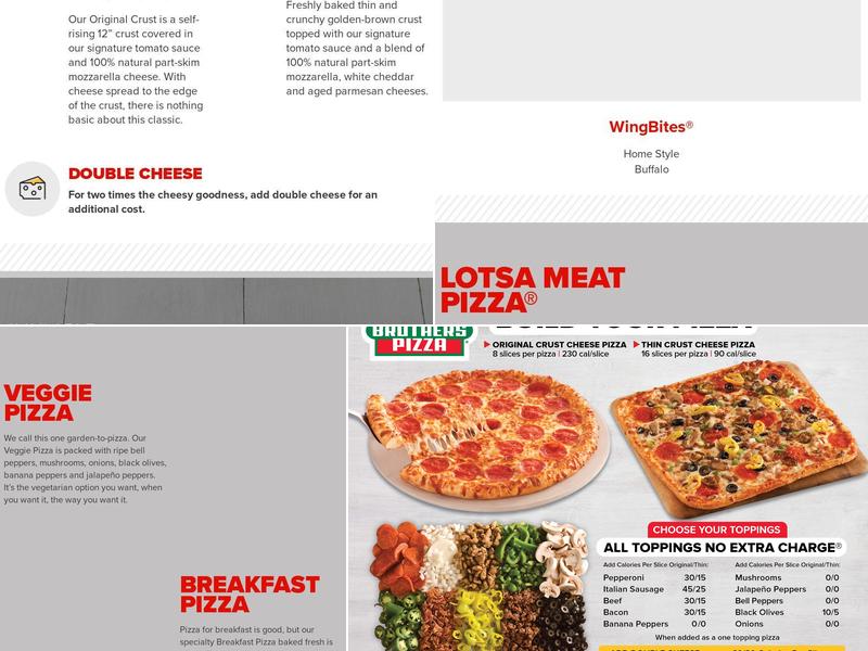 Hunt Brothers Pizza Menu