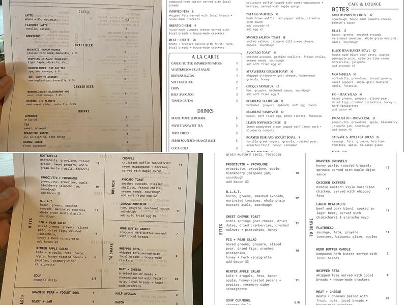 August Sage Cafe Menu