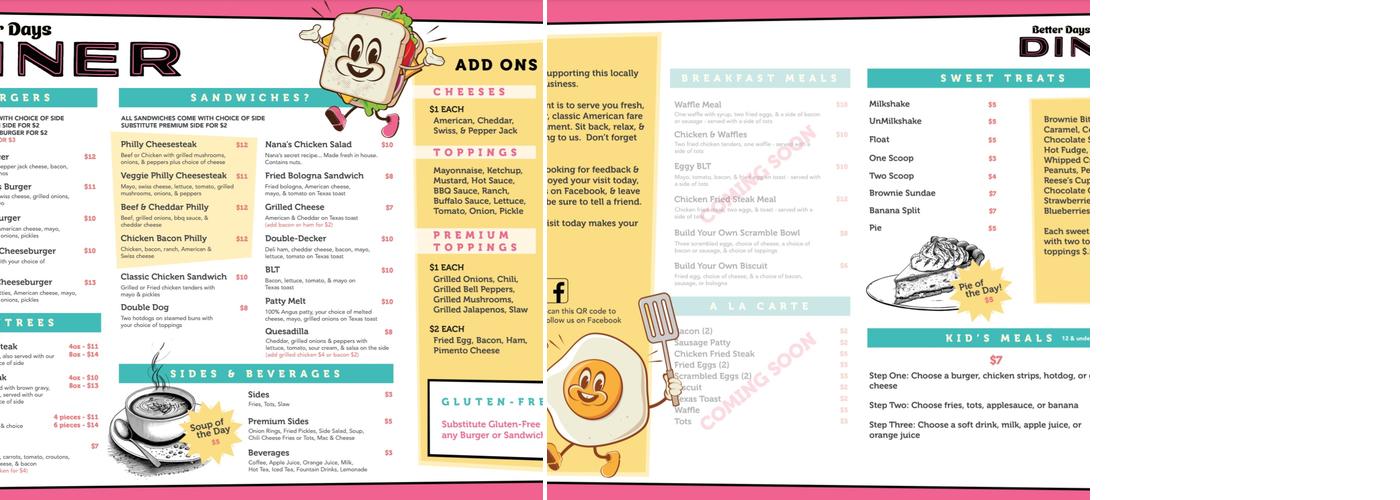 Better Days Diner Nolensville Menu