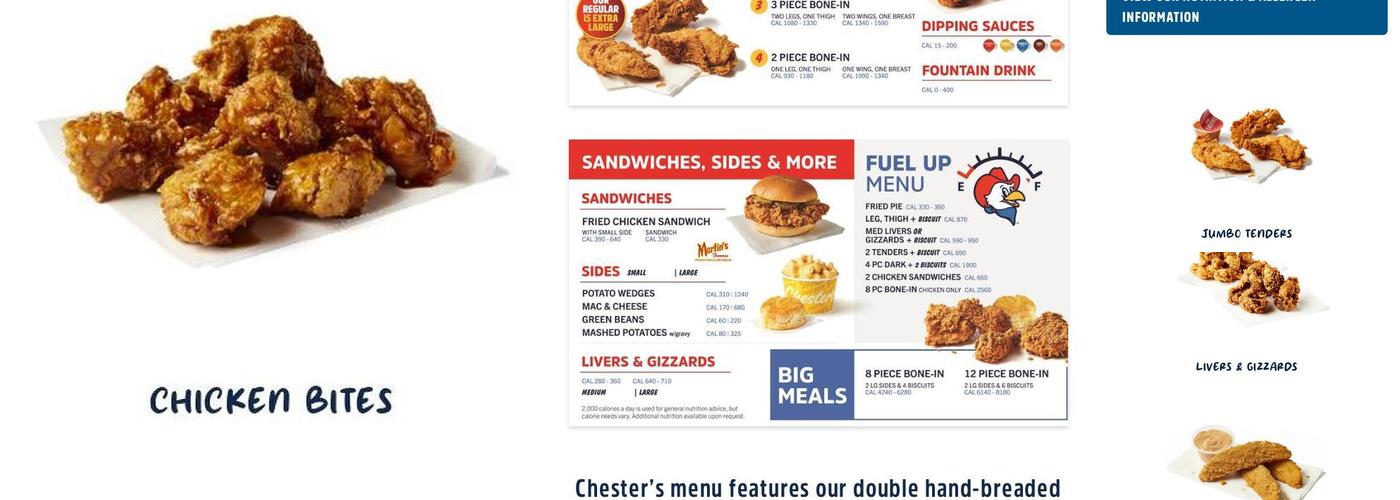 Chester's Menu