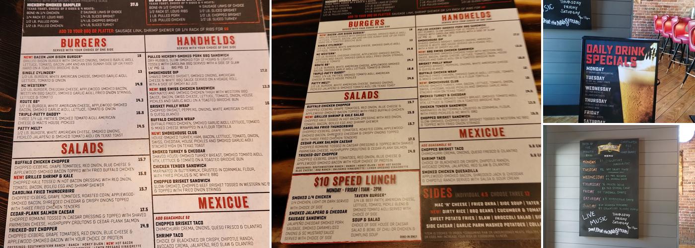 Mac's Speed Shop Menu