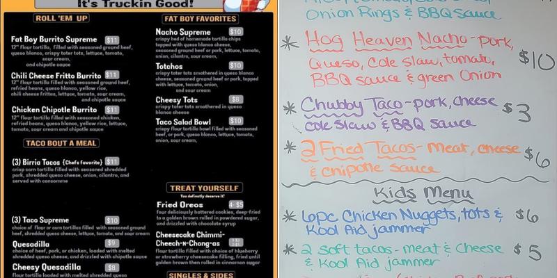 Rollin' Fatties Food Truck Menu