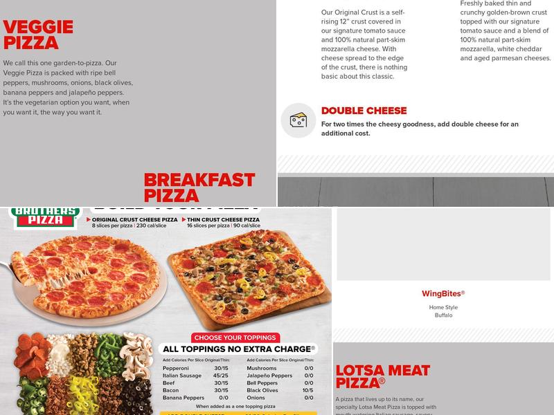 Hunt Brothers Pizza Menu