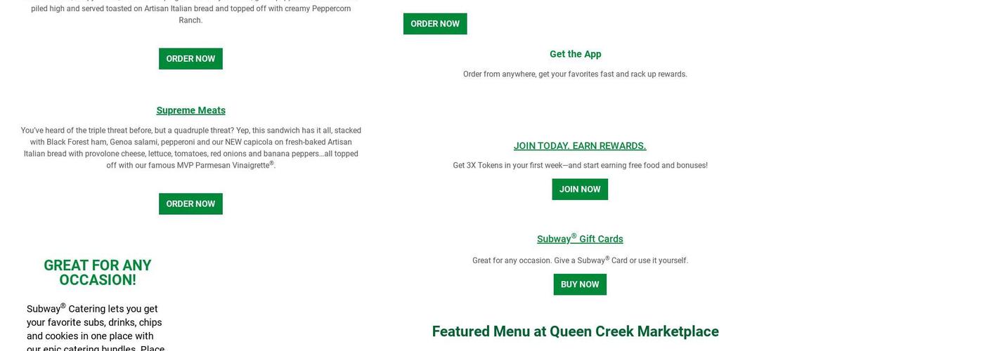 Subway Menu