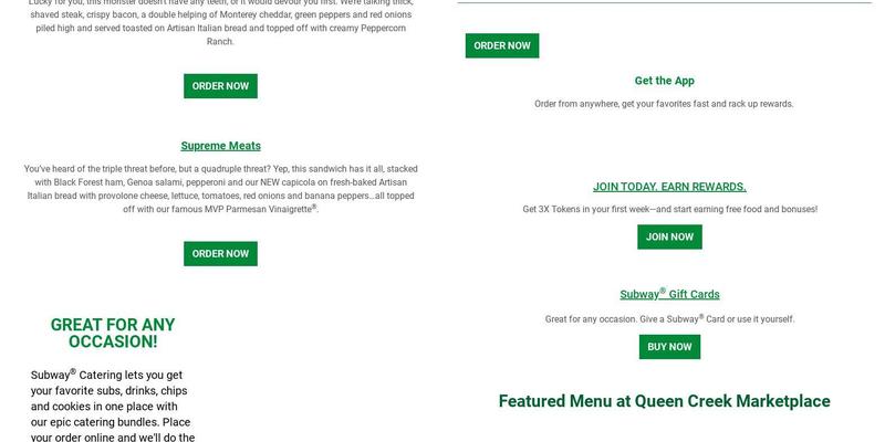 Subway Menu