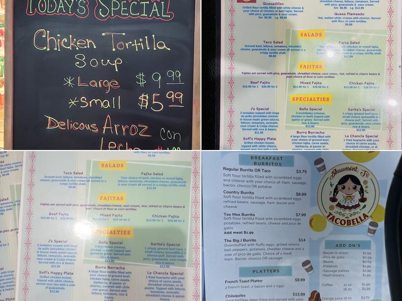Tacobella Menu