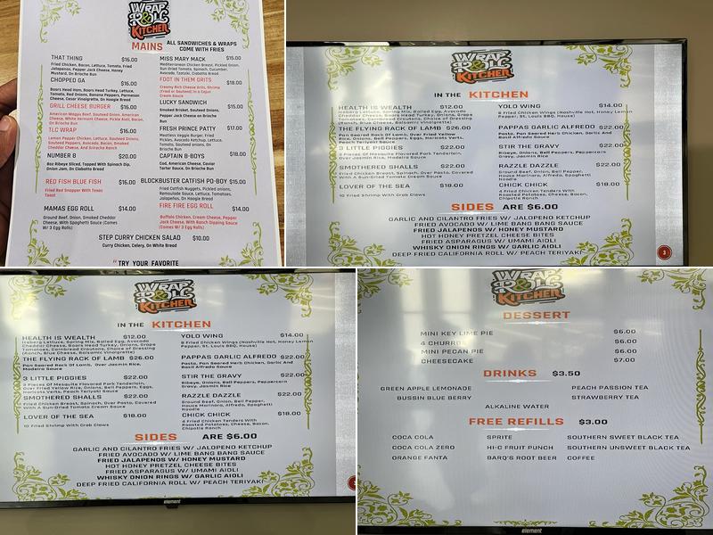 Wrap And Roll Kitchen Menu
