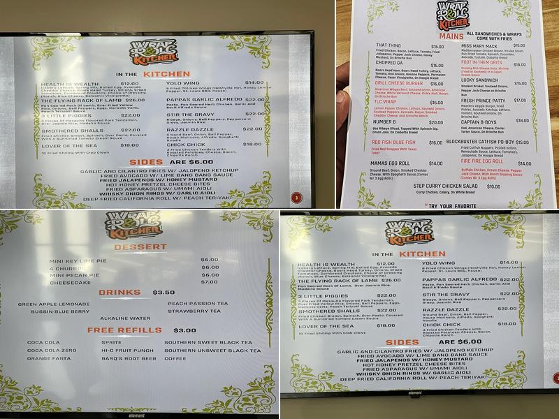 Wrap And Roll Kitchen Menu