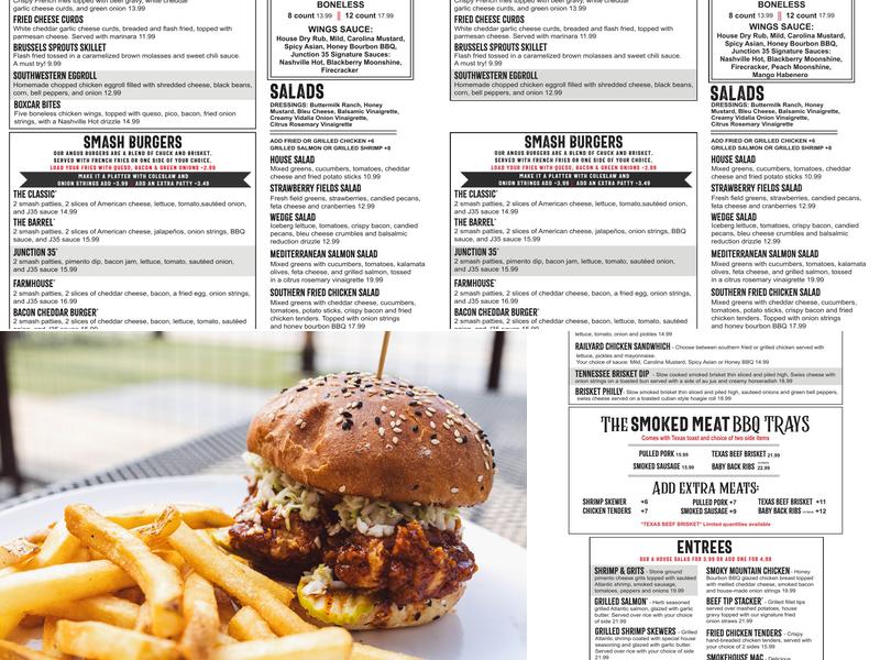 Junction 35 Kitchen & Bar Menu