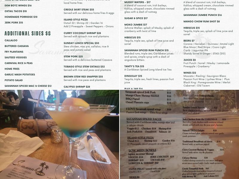 Savannah Spiced Menu