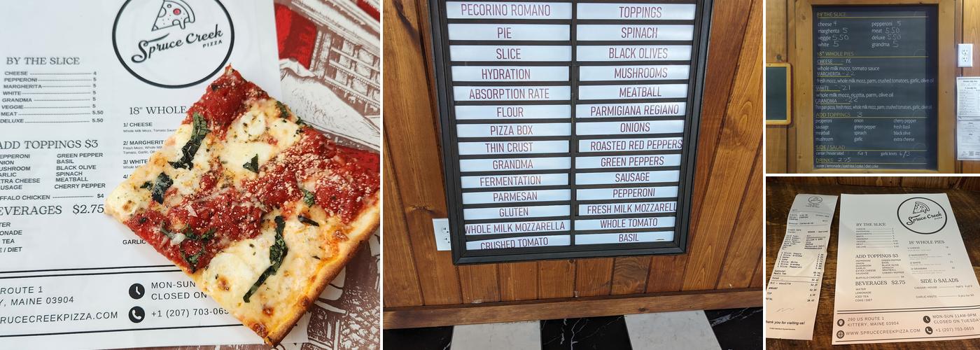Spruce Creek Pizza Menu