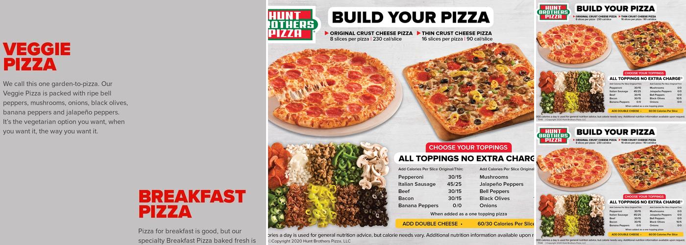 Hunt Brothers Pizza Menu
