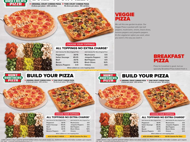 Hunt Brothers Pizza Menu
