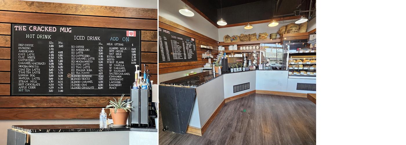 The Cracked Mug Coffee Shop Menu