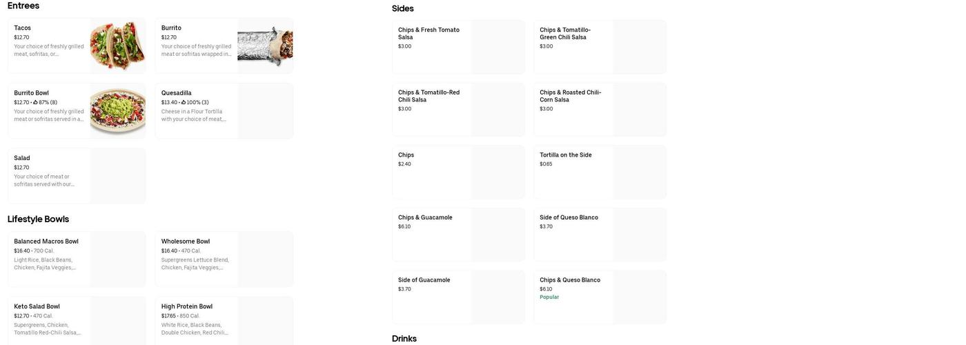 Chipotle Mexican Grill Menu