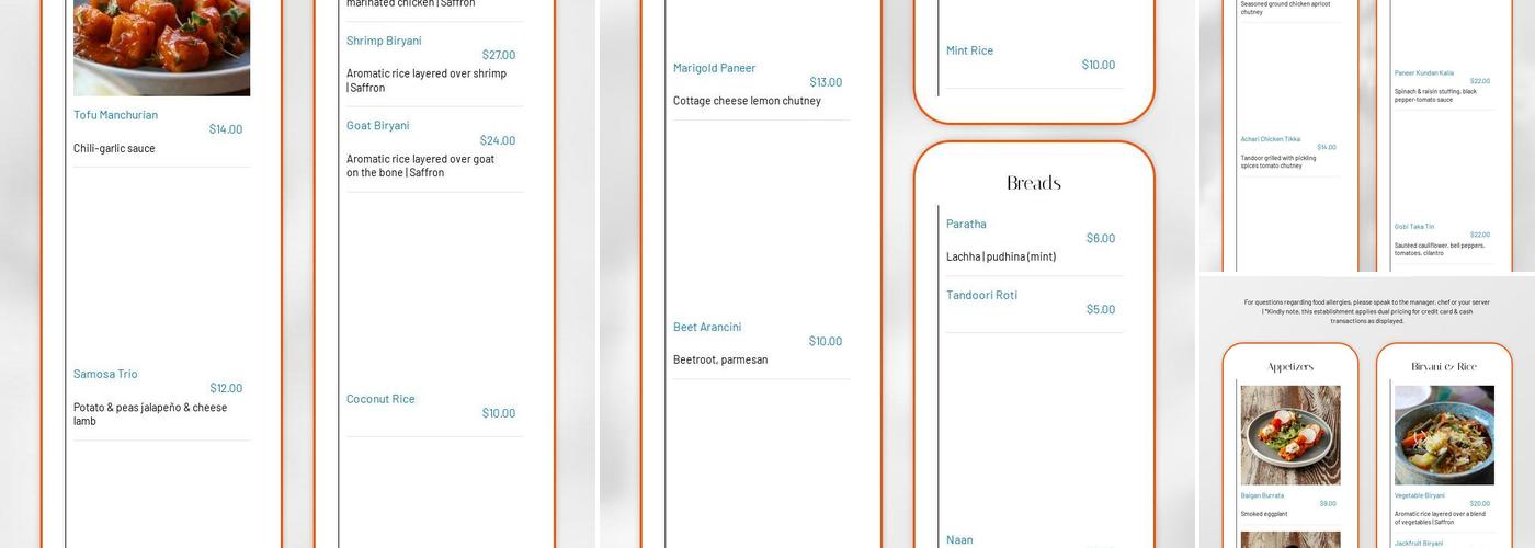 Marigold Menu