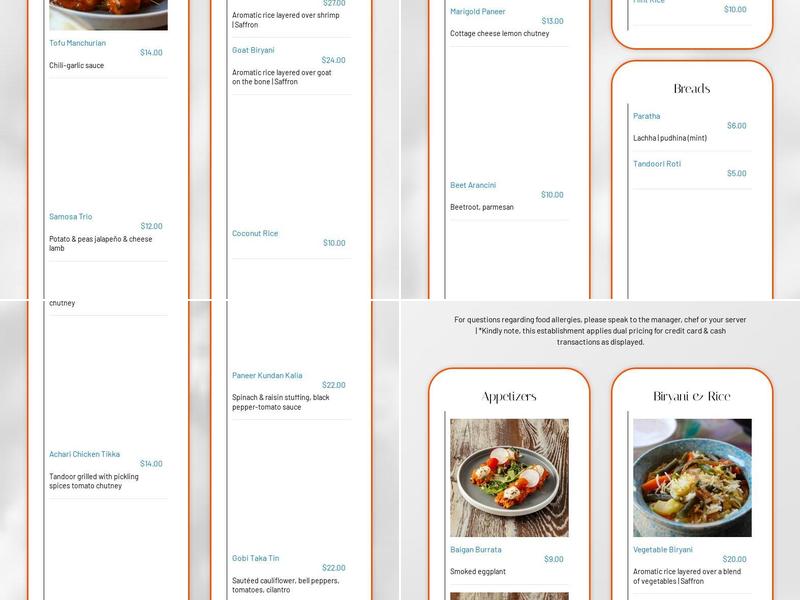 Marigold Menu