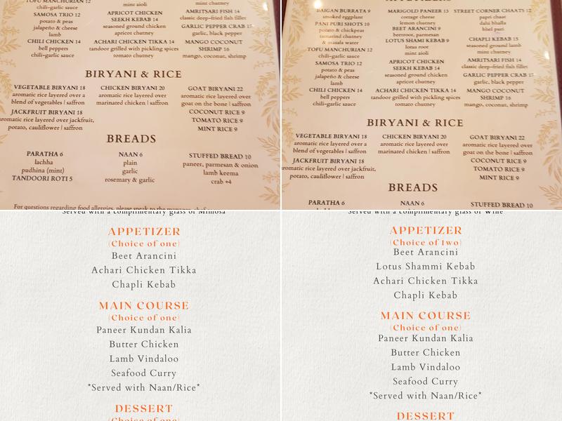 Marigold Menu