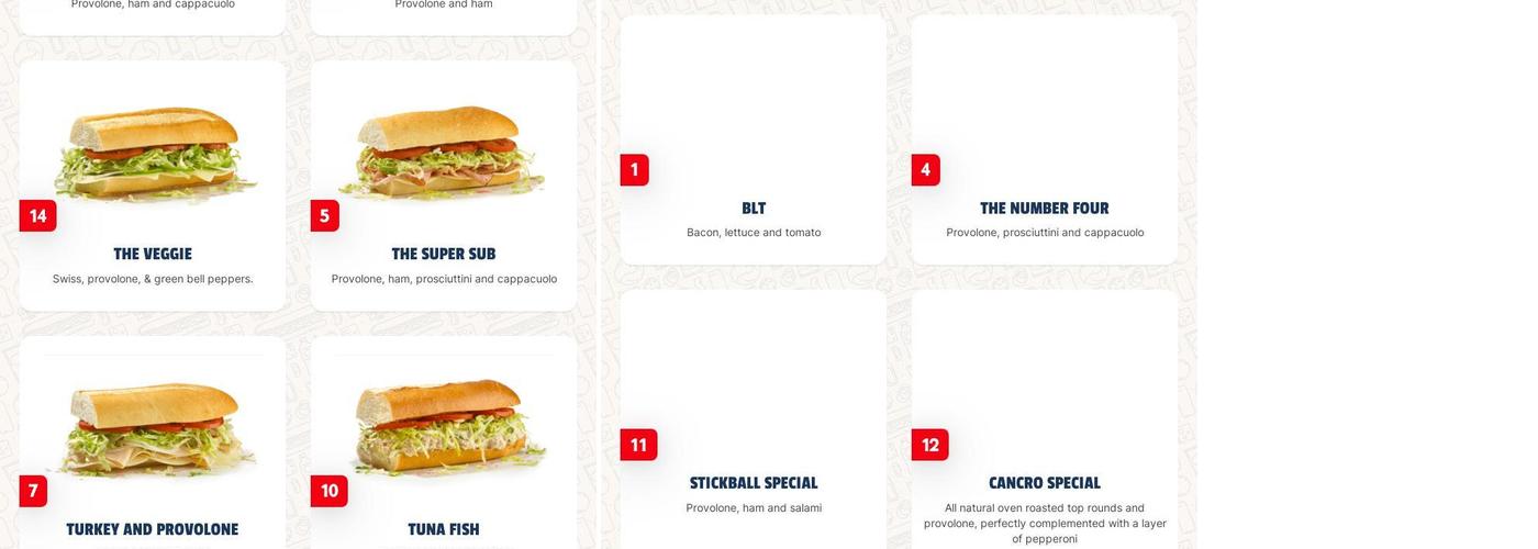 Jersey Mike's Subs Menu