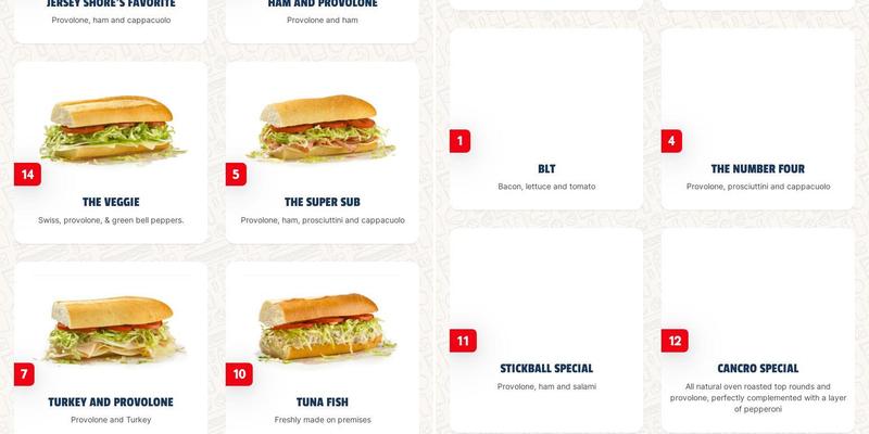 Jersey Mike's Subs Menu