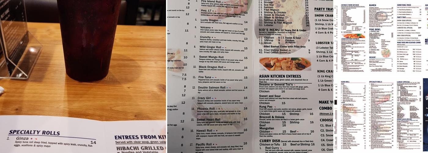 wild ginger Menu