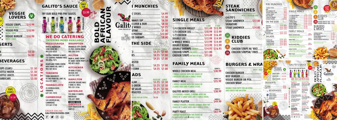 Galito's Flame Grilled Chicken Menu