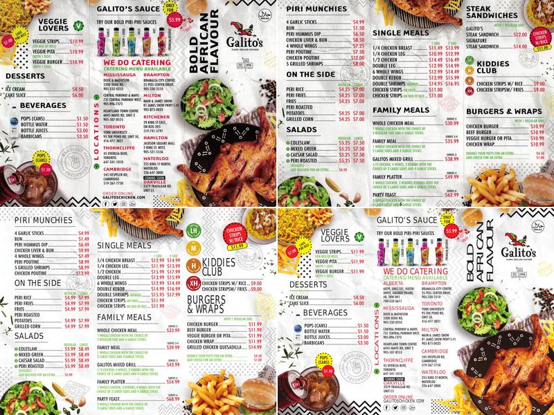 Galito's Flame Grilled Chicken Menu