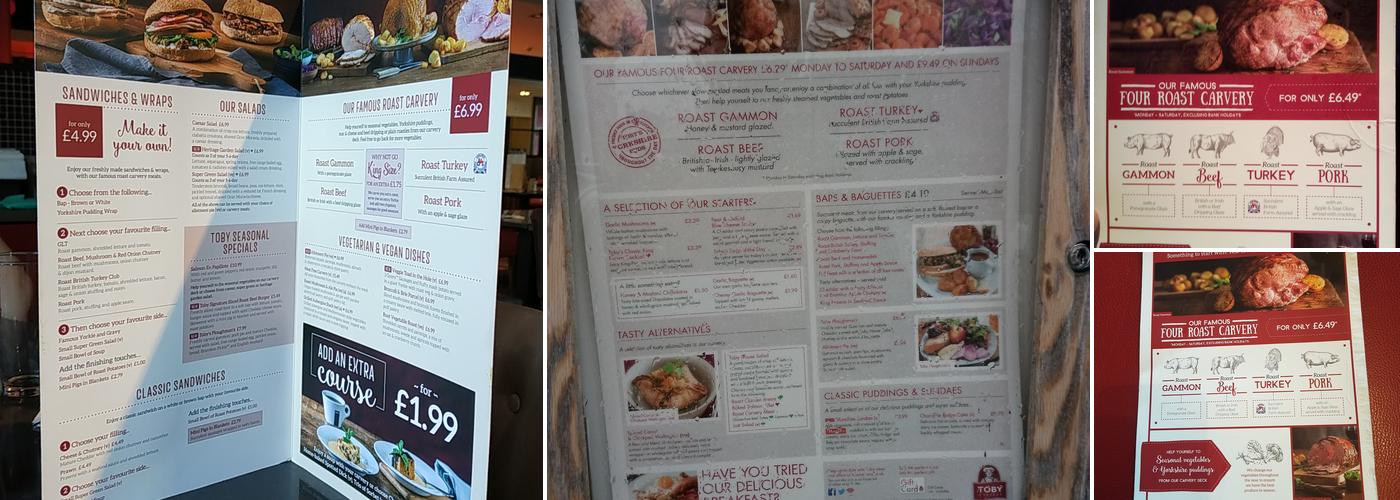 Toby Carvery Lincoln Menu