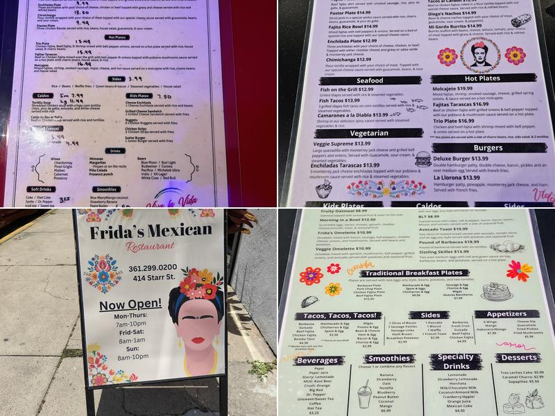 Frida's Mexican Restaurant Menu