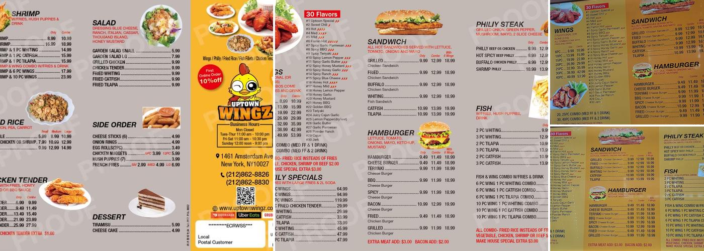 Uptown Wingz Menu