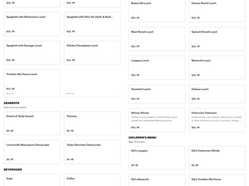 Napolis Italian Restaurant- Champaign Menu