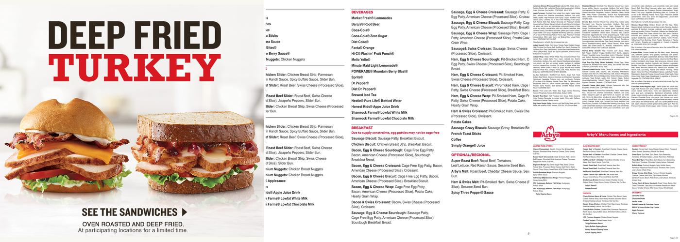 Arby's Menu