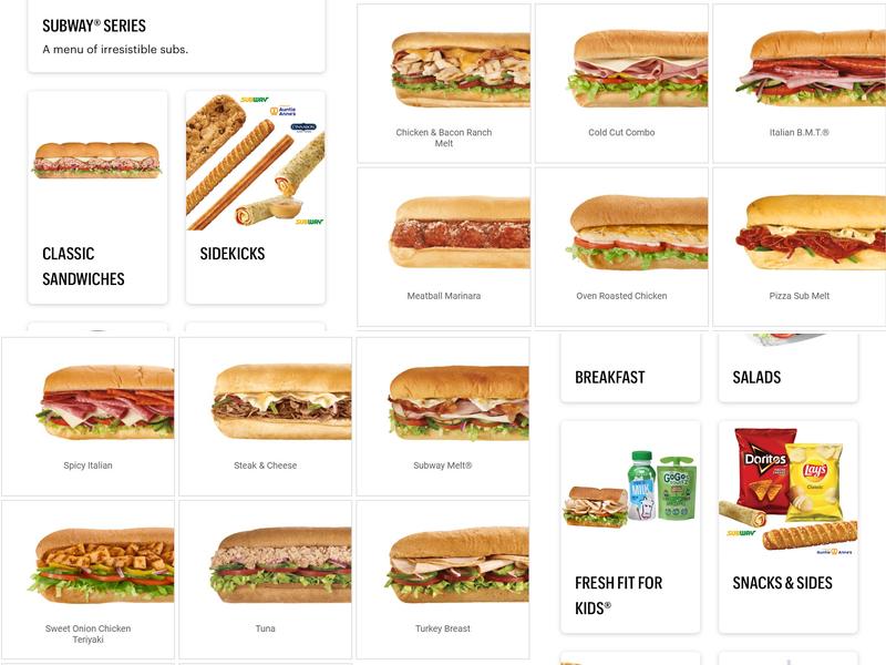 Subway Menu