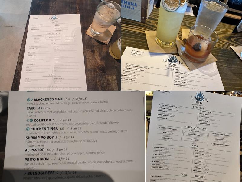 Union Taco Menu