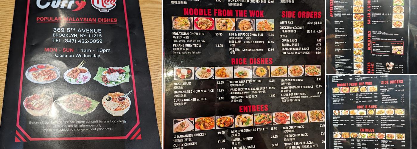 Curry Mee Menu