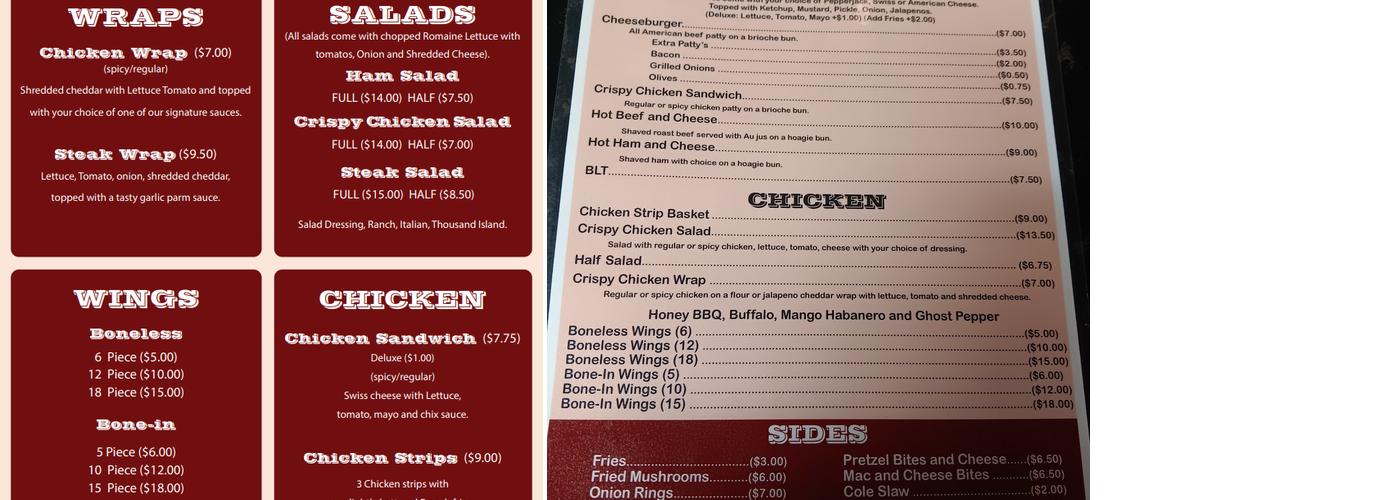 Hometown Bar and Grill Menu