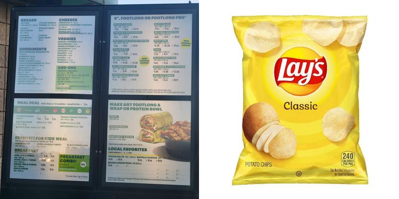Subway Menu