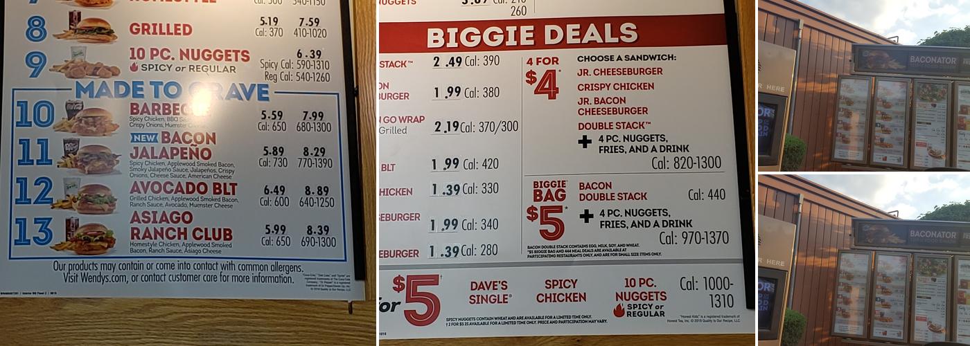 Wendy's Menu