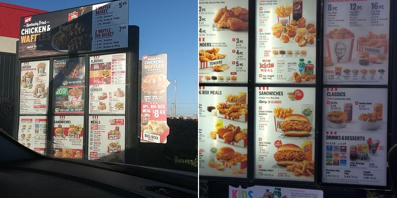 KFC Menu