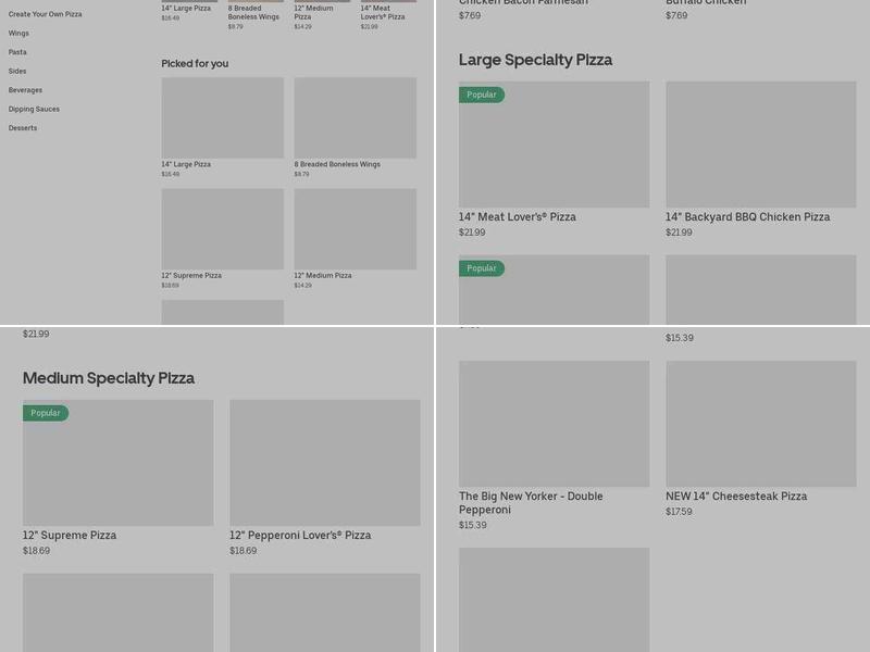 Pizza Hut Menu