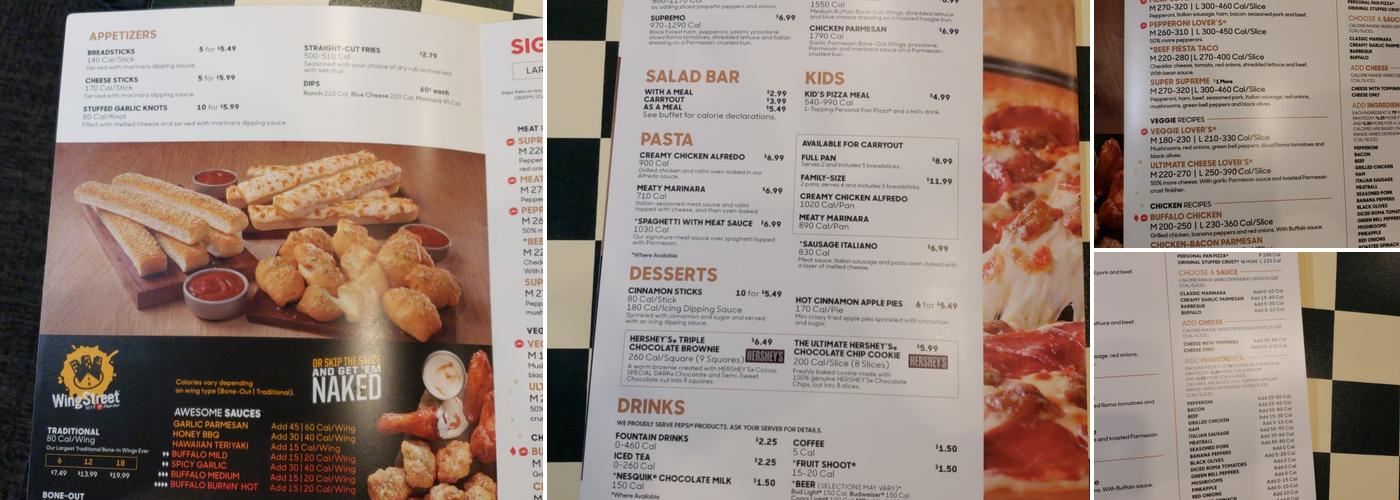 Pizza Hut Menu