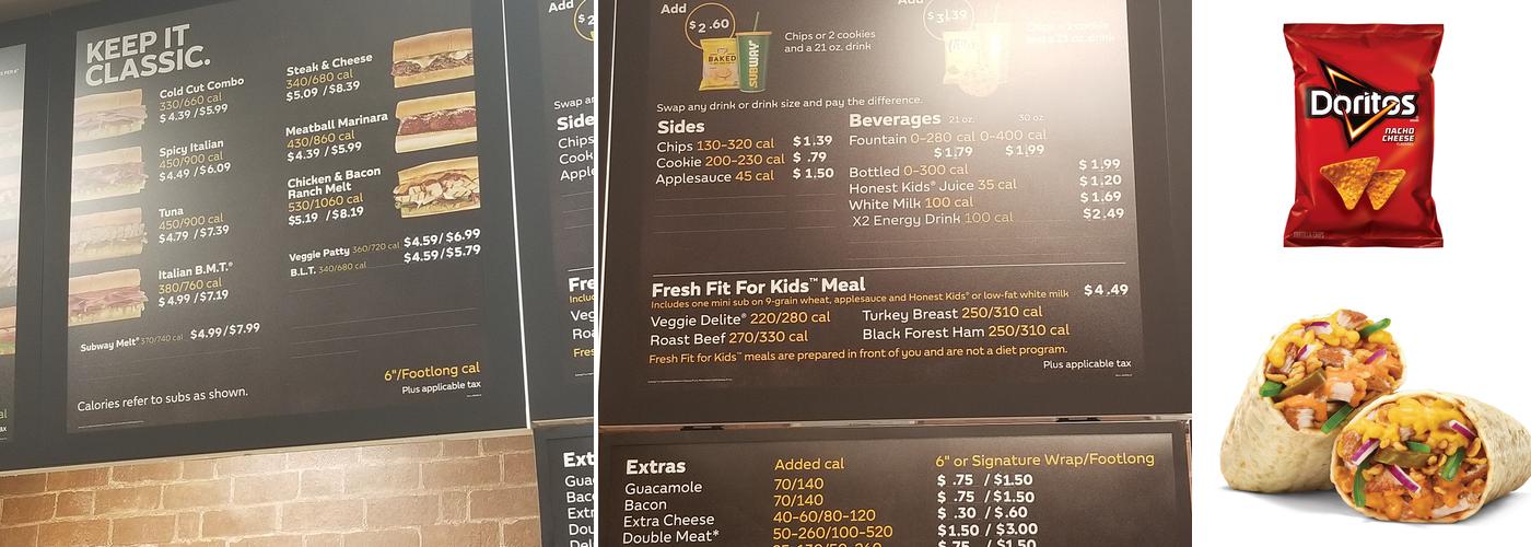 Subway Menu