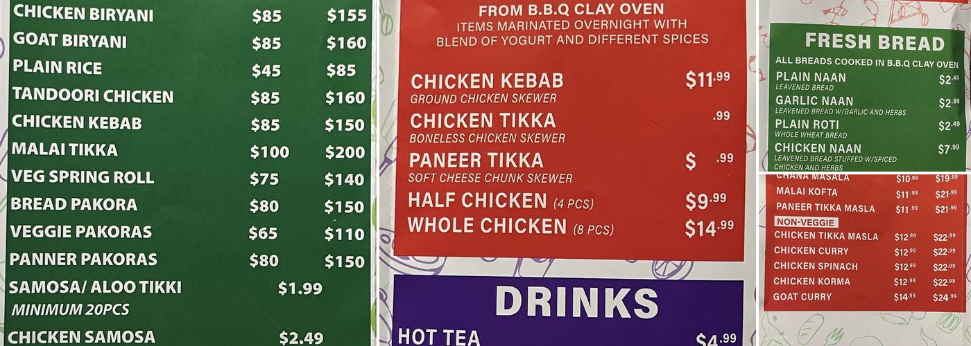 Curry Hut Menu