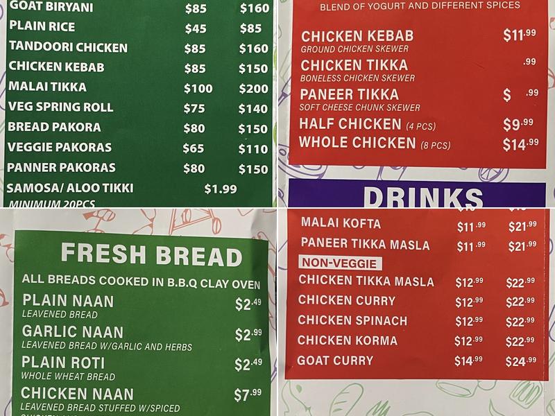 Curry Hut Menu