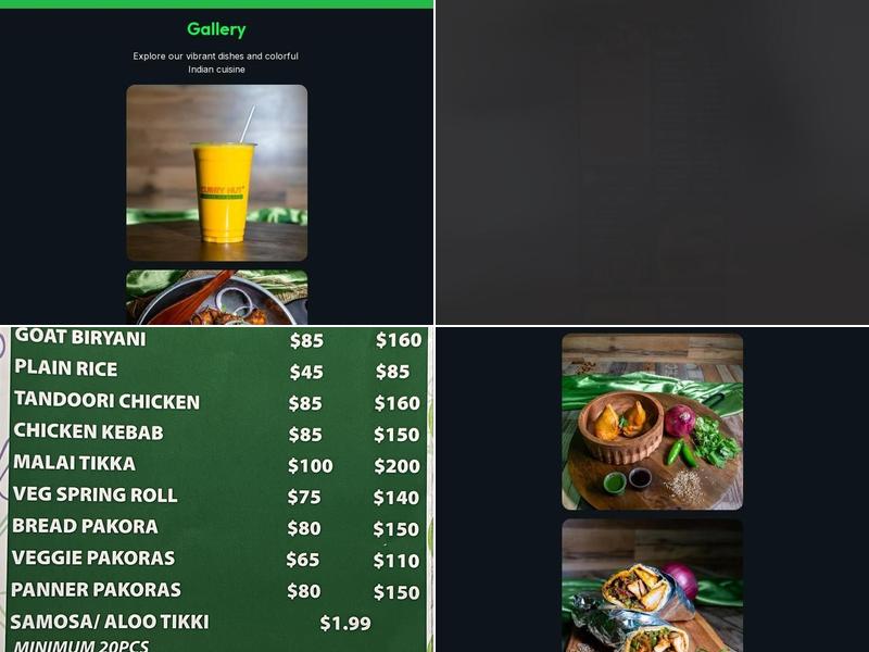 Curry Hut Menu