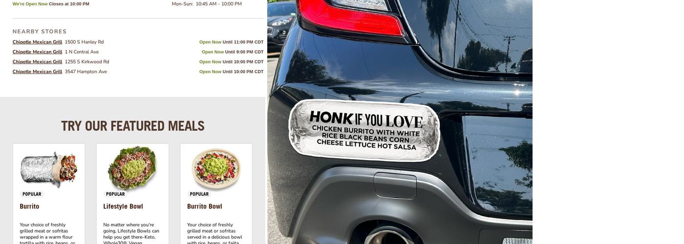 Chipotle Mexican Grill Menu